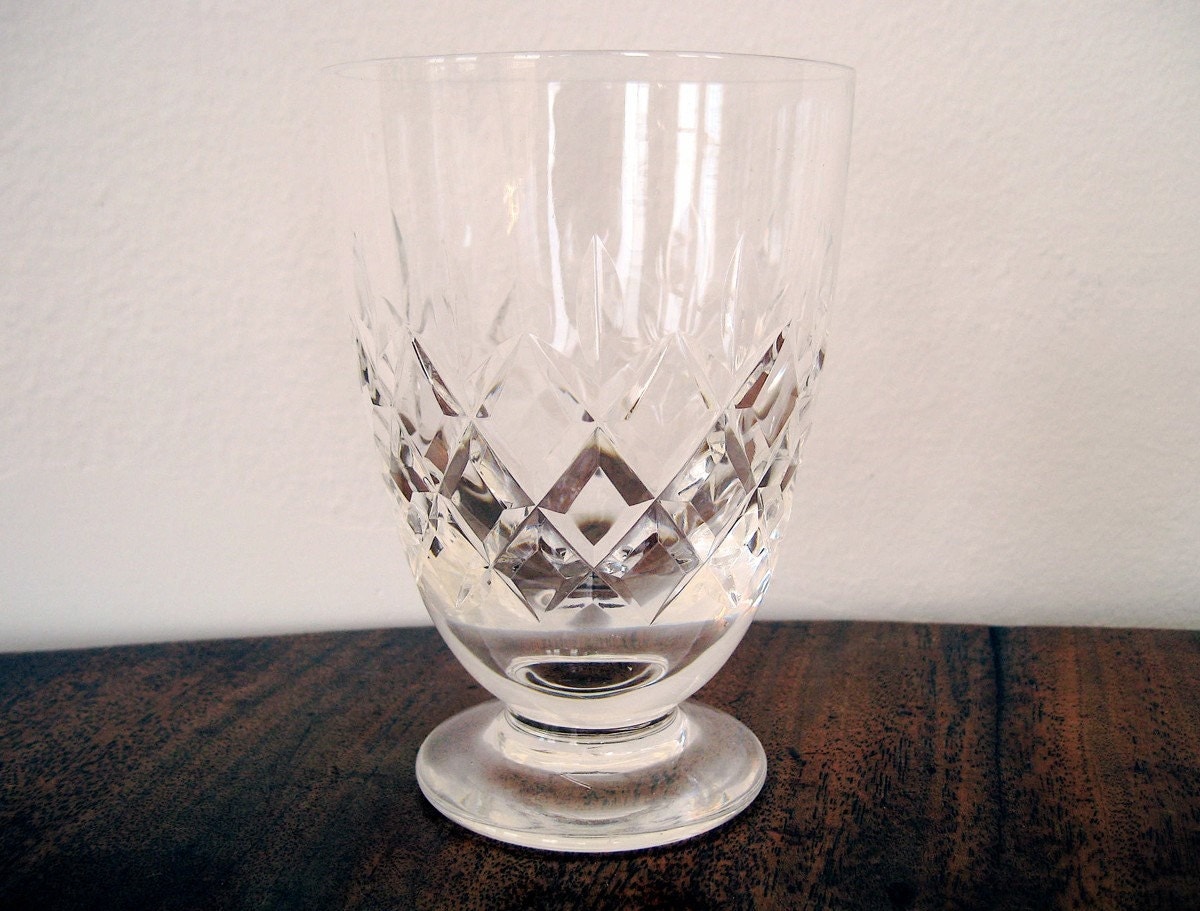 Items similar to Vintage crystal footed drinking glass, vase on Etsy