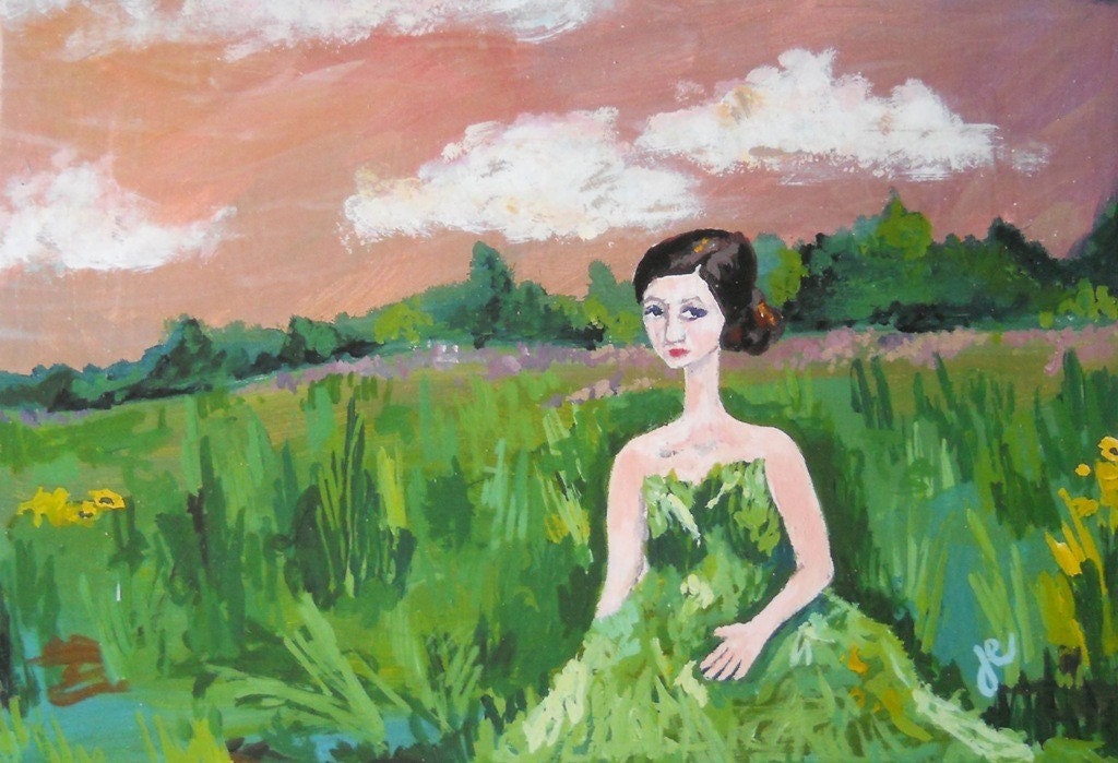 prairie dress, 8 x 5.5 art print