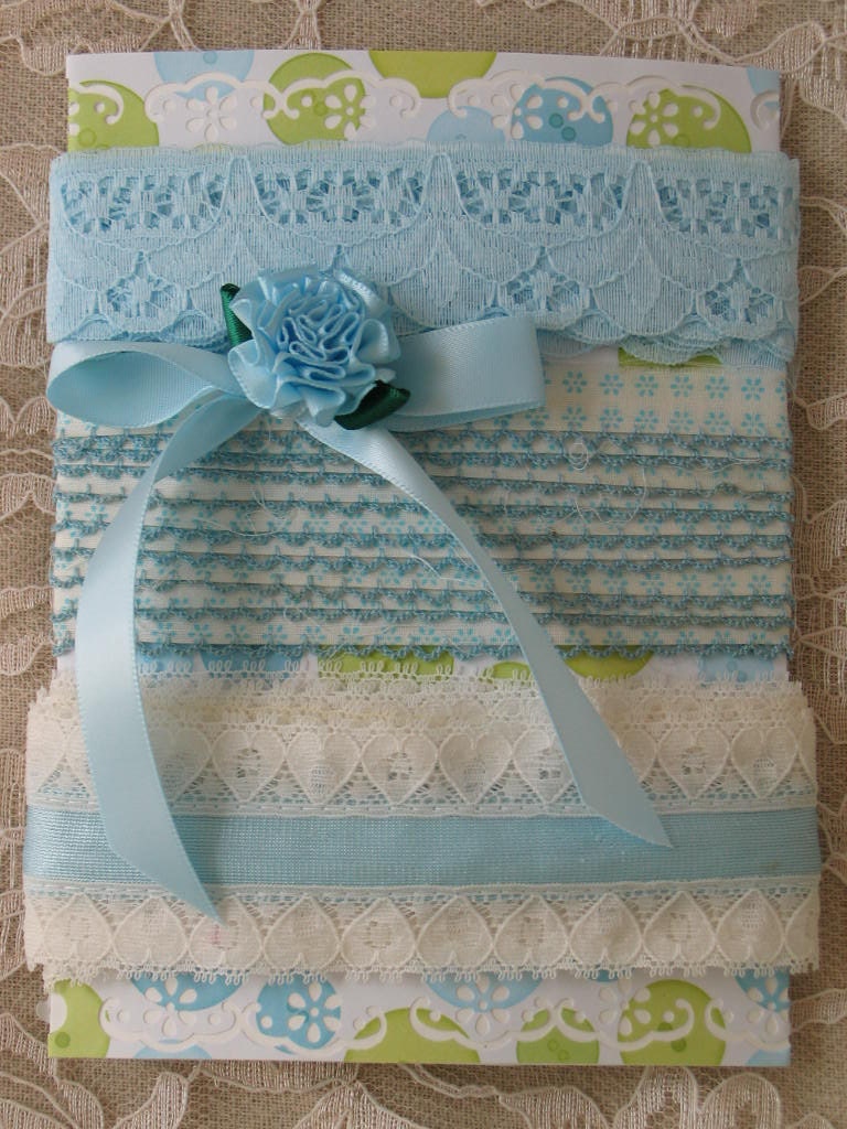VINTAGE LACE, BLUE And White, 8 Yards, Beautiful.