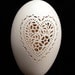 Hand Carved Victorian Lace Goose Egg: Heart