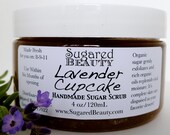 Lavender Sugar Scrub with Organic Ingredients. Four Ounces.  Made with Organic Coconut Oil and Organic Sugar