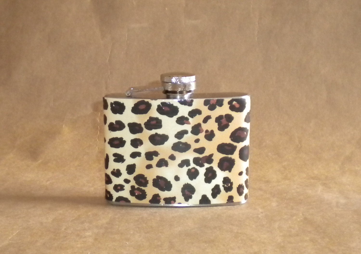 Leopard Print Girl Gift Stainless Steel 4 ounce Hip Flask