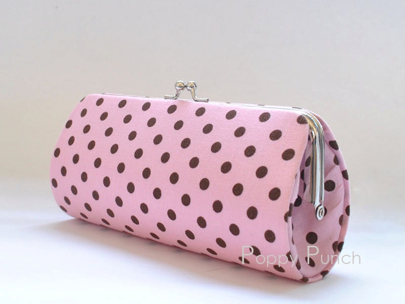 Dumb Dot in Pink..Small Clutch Purse