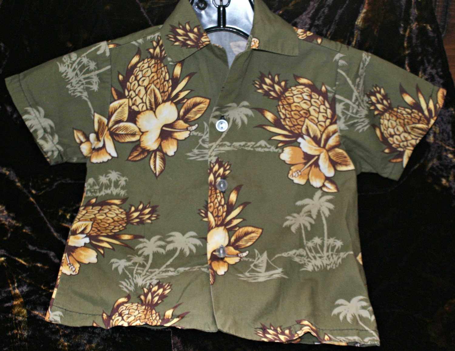 Vintage Little Surfer Boy Hawaiian Aloha Shirt