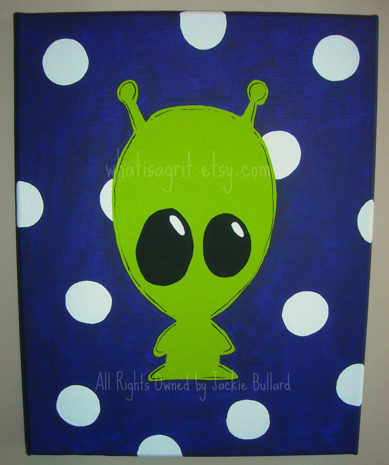 Nursery Wall Art, Kids Room, Children's Room Decor, Monster Art, Monster Design, Alien Art, Alien, 11x14 Canvas