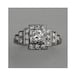 1920s Art Deco Platinum Old European Cut Diamond Engagement Ring