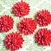 Matte Red Resin Water Lily Flower Flat Back 50mm Large Cabochons - Qty 6