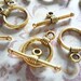 Antiqued Gold 11mm Toggle Clasps Qty 9 Sets