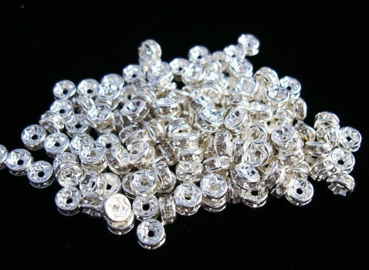 Rhinestone Rondelle Spacer Beads