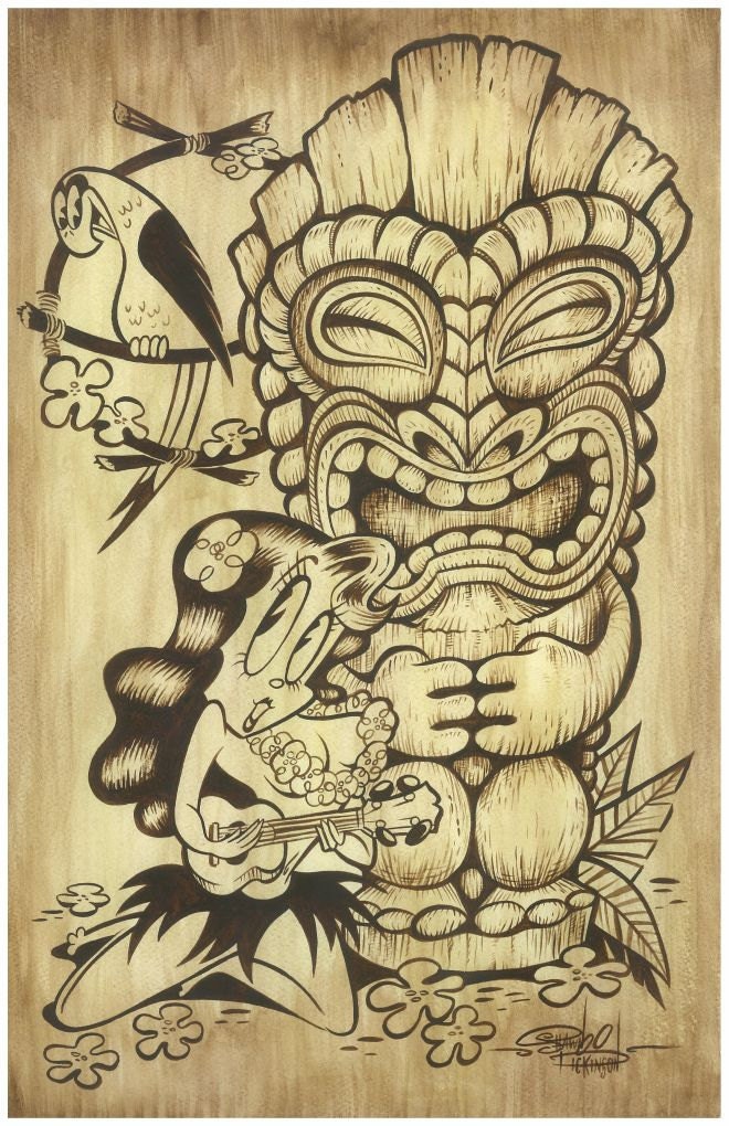 Tiki Girl - signed 11X17 art print