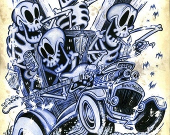 Bonemobile - signed 11X17 art print
