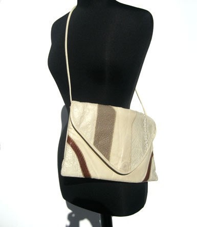 Vintage Leather, Snake Skin Envelope purse