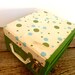 1960s Portable Record Player Turn Table- Retro Polka Dot- Blue and Green