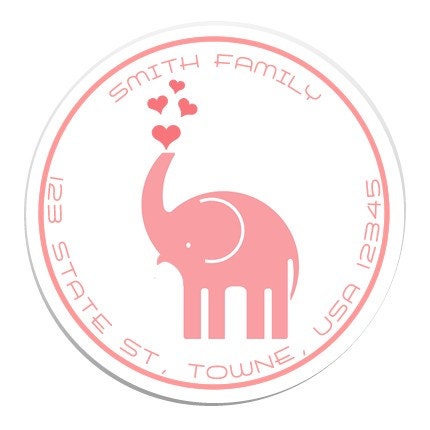 Pink Elephant Stickers Il_570xn