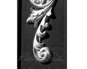 Number 7 - Architectural Alphabet 4 X 6 Black and White Print