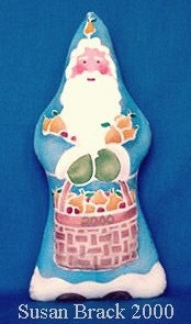 COMMEMORATIVE 2000 FOLK ART BELSNICKLE Stenciled SANTA Primitive Cloth Doll Susan Brack