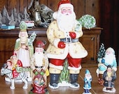 Big Papier Mache SANTA CLAUS FIGURE From Vintage Mold Susan Brack  paper Mache