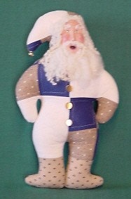 PRIMITIVE SANTA Belsnickle Folk Art Doll CHRISTMAS Figure Hand Quilted Patchwork Susan Brack