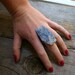 SALE Raw Kyanite Chunk Cocktail Ring - Adjustable