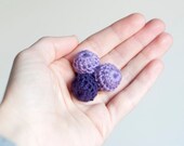 Ring crocheted balls. Combination of violet & lilac .