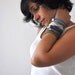 Crochet Bracelet and Necklace in one piece. Silver .