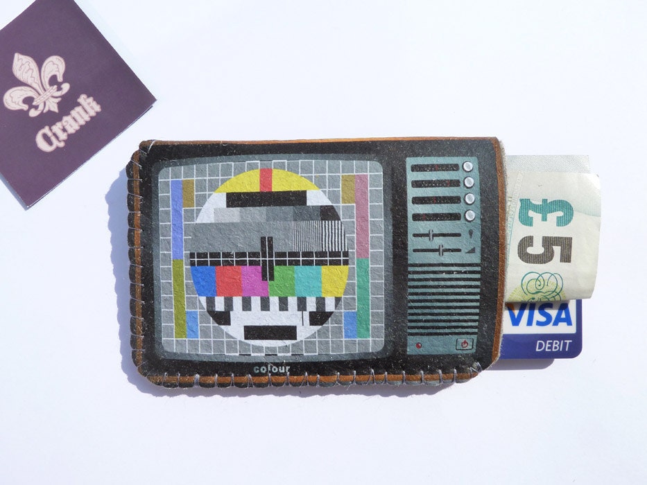 Retro TV Credit Card Holder Business Card Holder Wallet