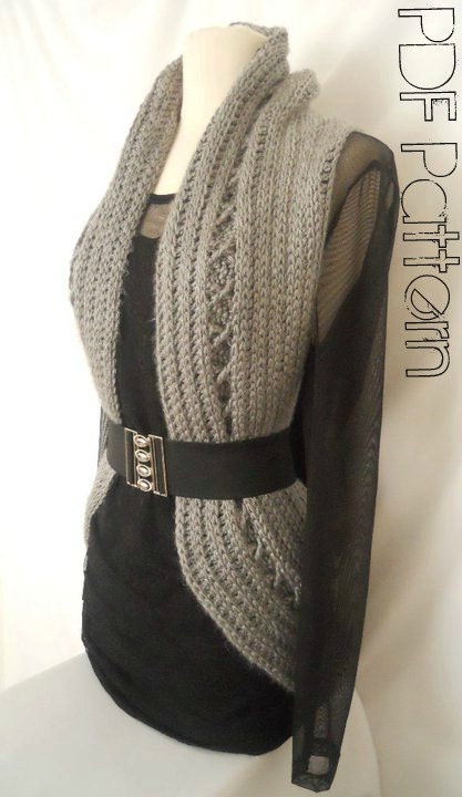 Crochet Vest Pattern-Circular Crochet Vest-PDF Pattern