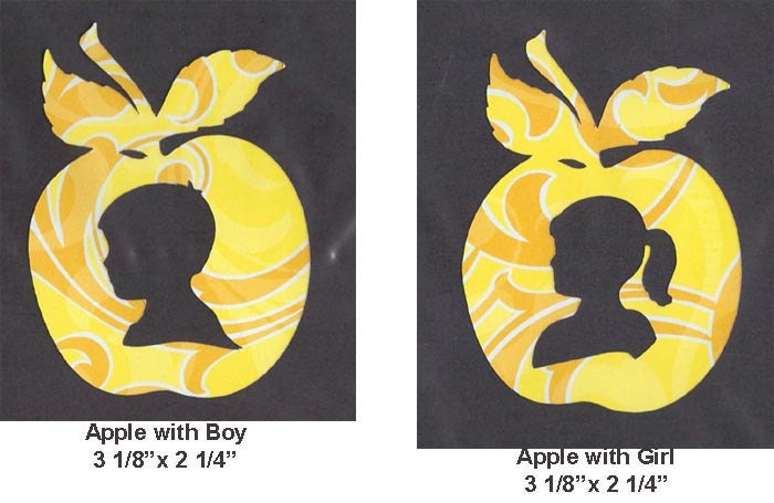 Scrapbook Embellishment Paper Cut-Outs 7 Piece Boy Girl Rain Umbrella Apple Friends Sillhouette Valentine Art Craft Project Children Set 01