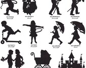 Scrapbook Embellishments Paper Cut-Outs B - 6 Silhouettes of Your Choice - Kids Activities Playtime Models Animals Nature