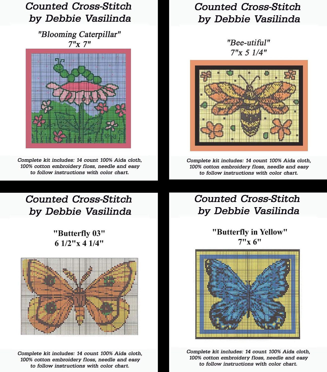 Counted Cross Stitch Kit - Tree Trees Leaves Nature Animals Aida Cloth Embroidery Floss Instructions Graph Pattern Home Sewing Needle Crafts