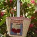 Vintage Corn Husk Purse Red White Checked Beaded Fruit Daisies Juiciful Farm Fresh Burlap Embroidered Retro Bag Double Handle Fashion