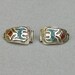 Peyote Bird Watch Tips, Sterling Silver, Chip Inlay, Vintage Handmade