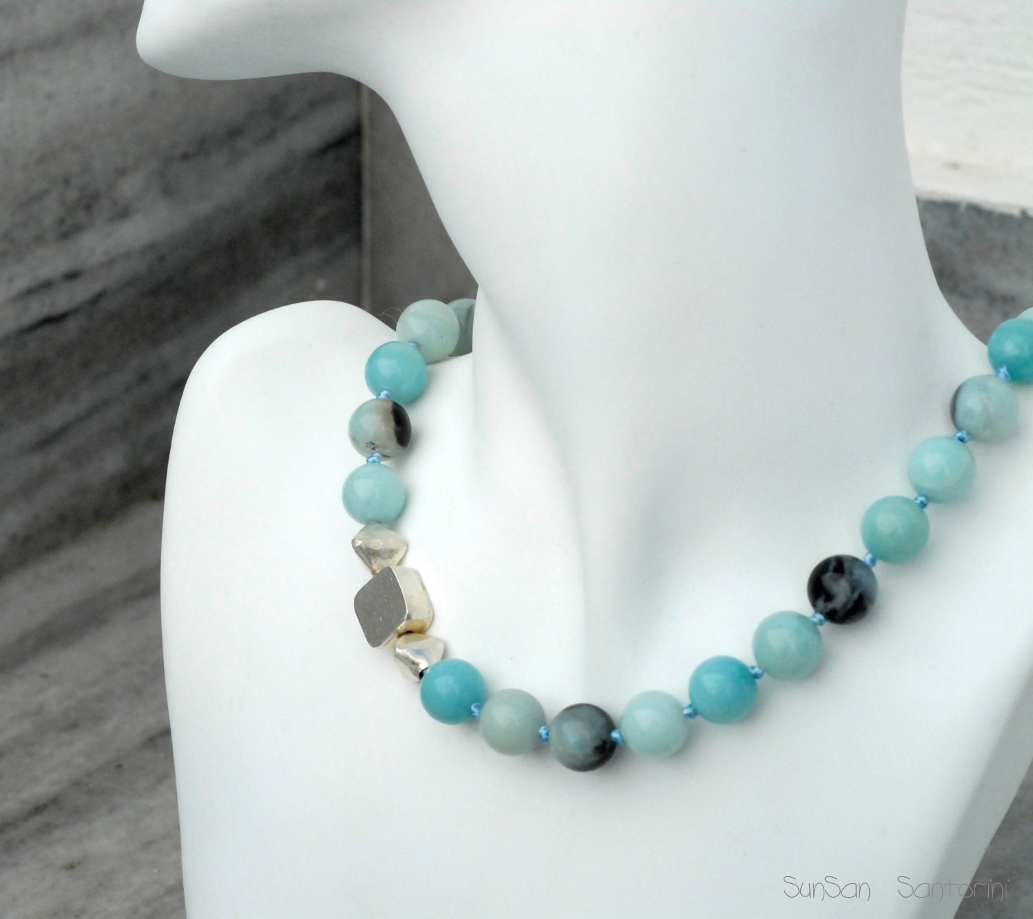 Amazonite Necklace Sterling Silver