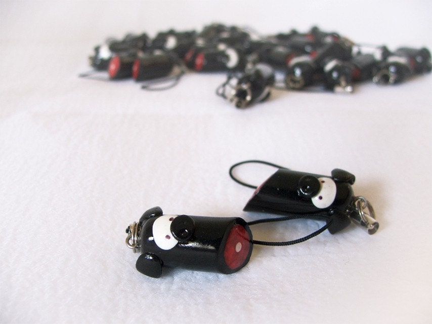 half ninja fimo cell phone charm