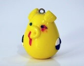 polymer clay crush test dummy piggy key chain