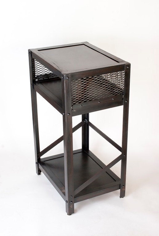 Handmade scrap metal industrial table