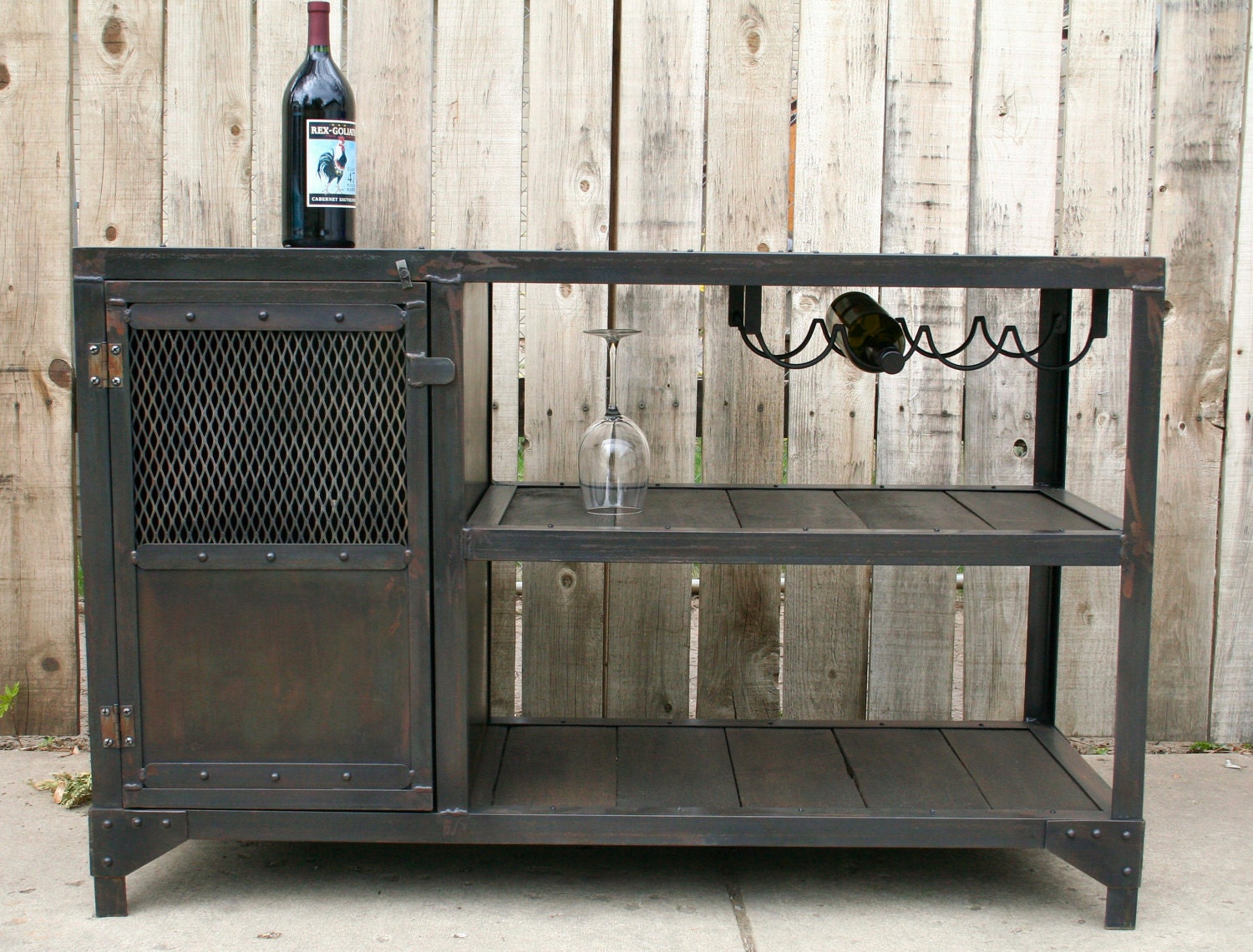 Scrap metal and reclaimed wood table