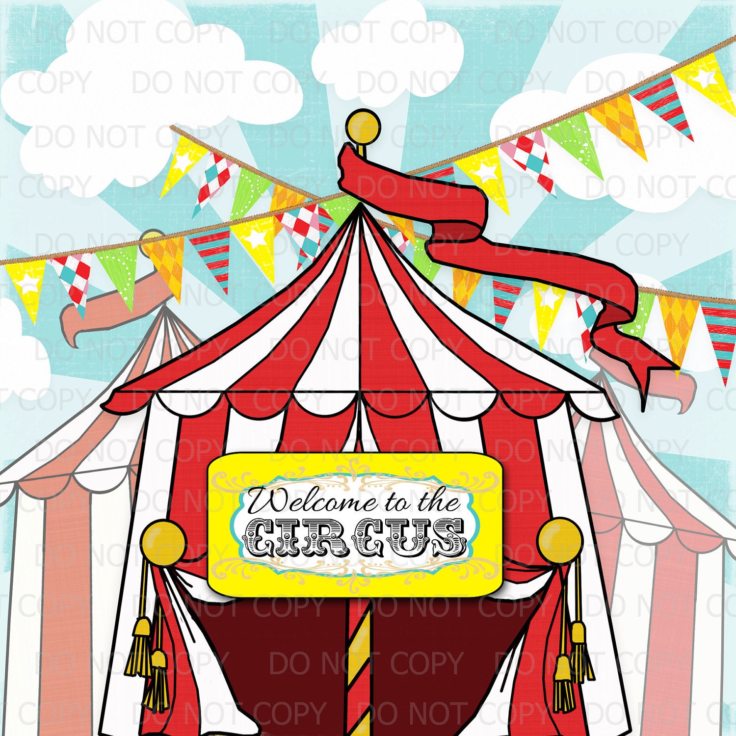 Printable SQUARE Welcome to the Circus Art Print
