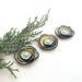 Mint and gold jewelry supplies leather supplies. Cabochon flowers. Set of 3
