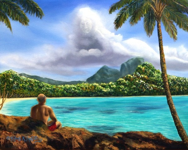 SALE on Remembering You Thoughts Between Heaven and Earth - Original oil painting