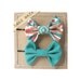 Orange Geometric and Green - Hair bows - Set of Two Bobby Pins