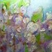 Cottage Chic Decor Floral Abstract "Transcendence" Original Painting, 10" x10" on raised birch panel