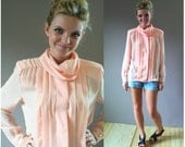 Vintage 80s Romantic Secretary Blouse