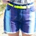 Vintage 80s High Waisted Striped Denim Shorts