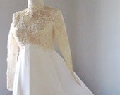 Wedding  Dress  / Gown / Victorian lace /  silk / asymmetrical / vintage