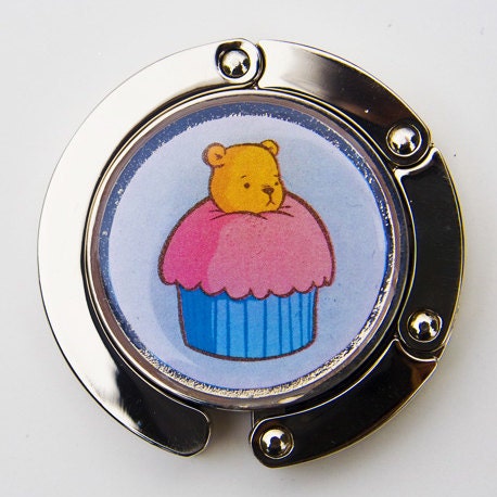 Purse Hook - Bear in a Cupcake