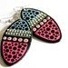 Modern Handpainted Oval Color Block Polkadotted Earrings in Sky Blue and Neon Pink