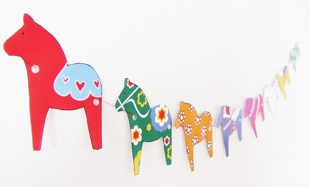 DIY Dala Horse Garland Rainy Day Printable PDF Project