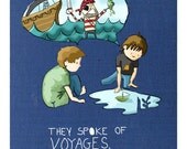 Pirate Boys and their words. Art Print Illustration by Mandi Cromer