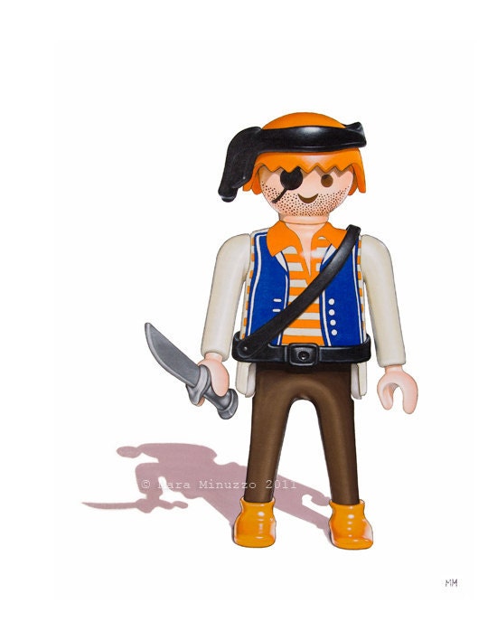 Playmobil Toy Art - 'Pirate' Fine Art Giclee  8" x 10" Print